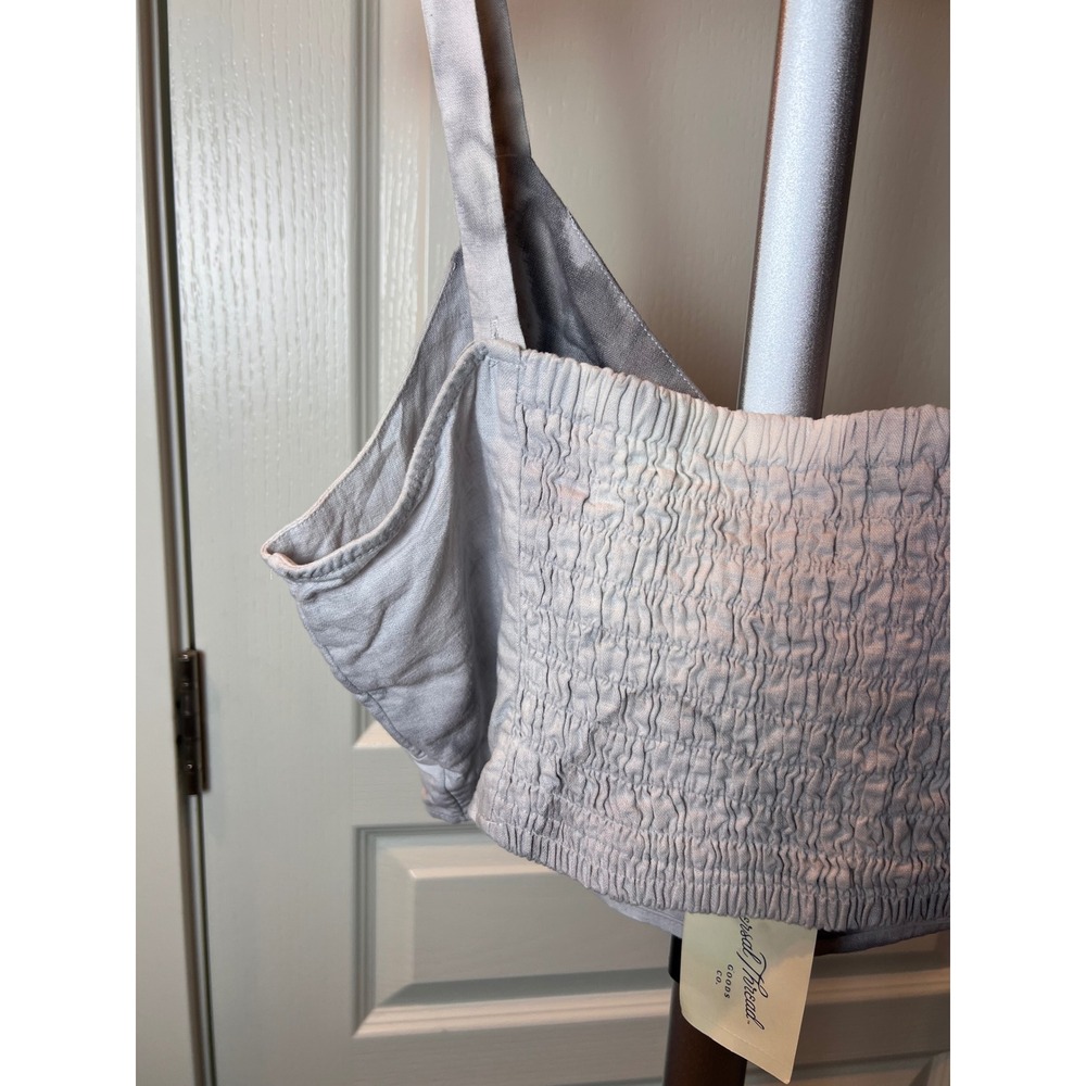 Tie-Front Crop Top Women XL NWT Linen Blend Boho Cottagecore Y2K Coastal Chic - Picture 10 of 13